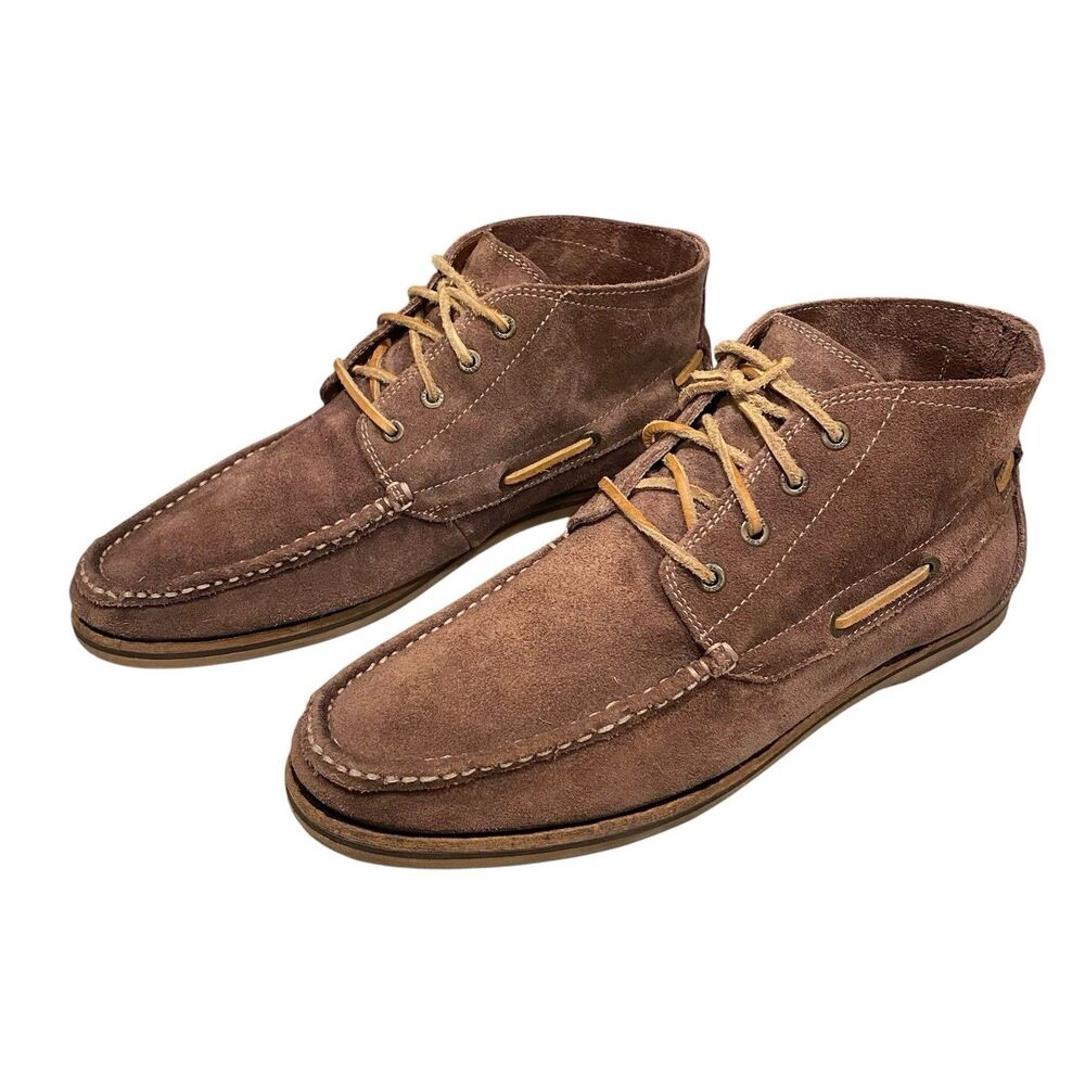 Florsheim Limited Mens 11M Suede Chukka Boots Brown Moc Toe Leather Lace Casual